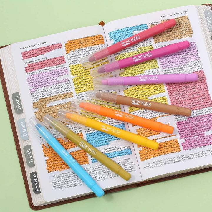 Mr. Pen - Gel Bible Highlighters 8 Pack No Bleed