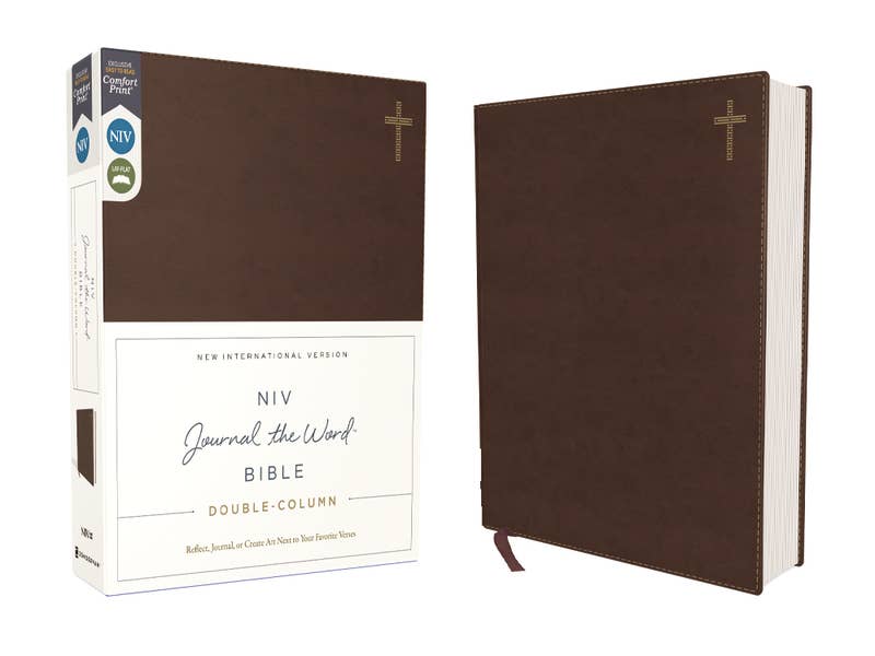 HarperCollins Christian Publishing - NIV Journal The Word Bible, Double-Column Leathersoft Brown