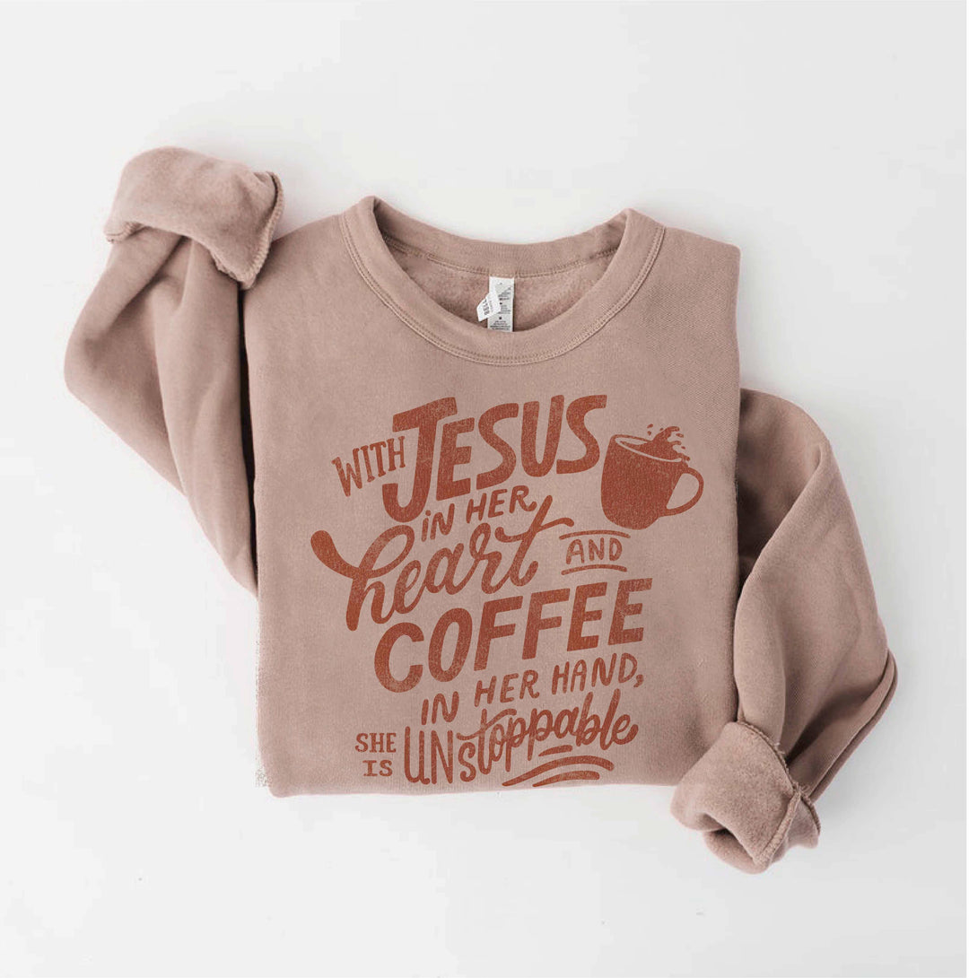 WITH JESUS IN HER HEART  Sweatshirt